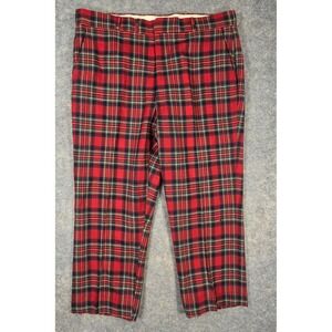Country Squire by Corbin Red Plaid Tartan Trousers Mens 37x24 Vintage Golf Capri